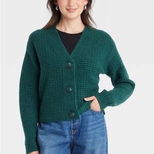 Universal Thread Green Sweatshirt Textured Knit